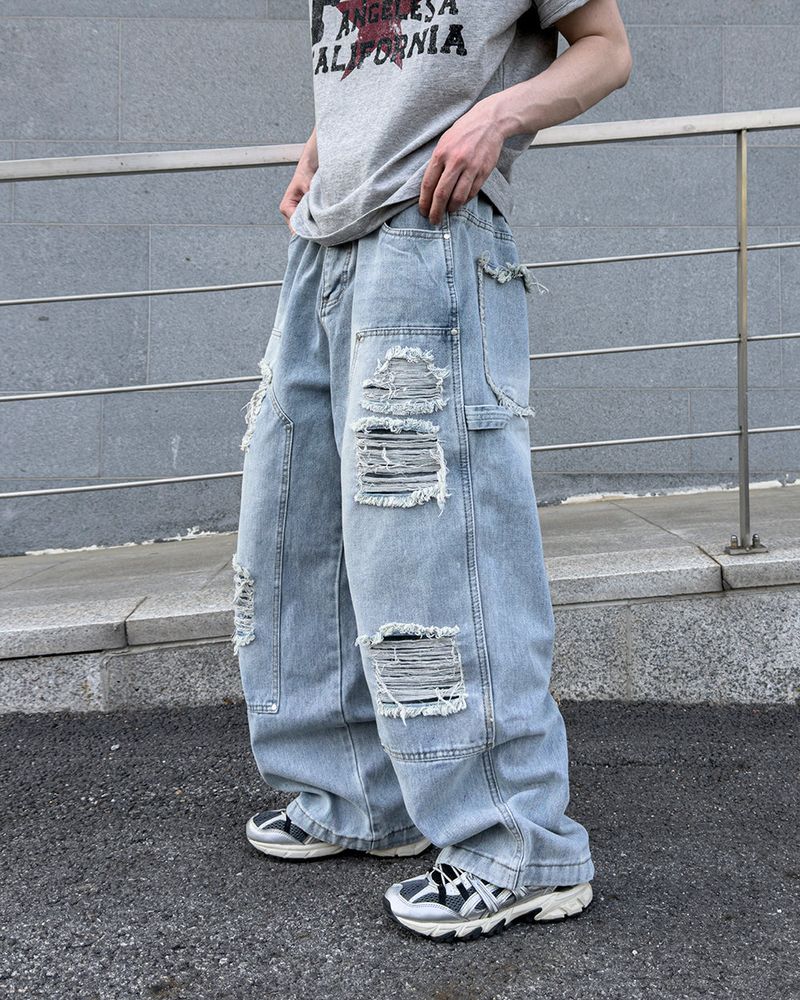 Devon Carpenter Wide Distressed Denim