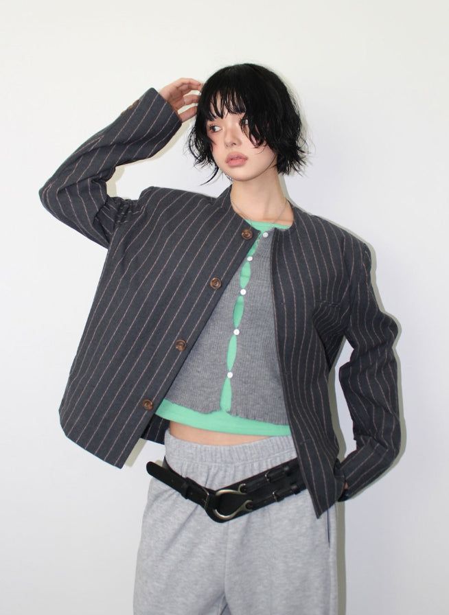LINEN STRIPE JACKET