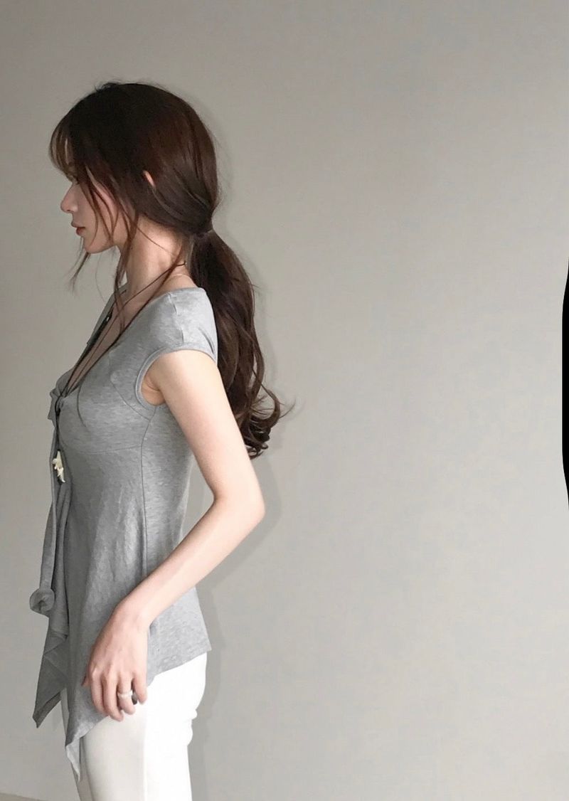 [ volume fit ] muah roll glam long top