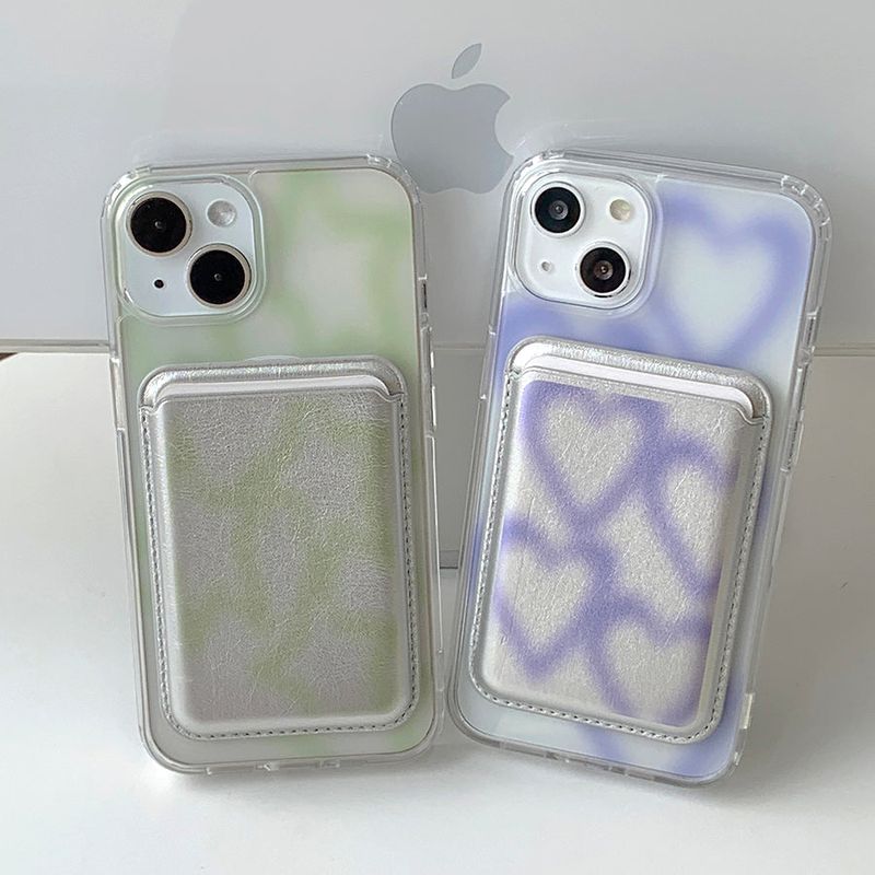 Blue - Blur Pattern Magsafe Phone Case Card Pocket Set