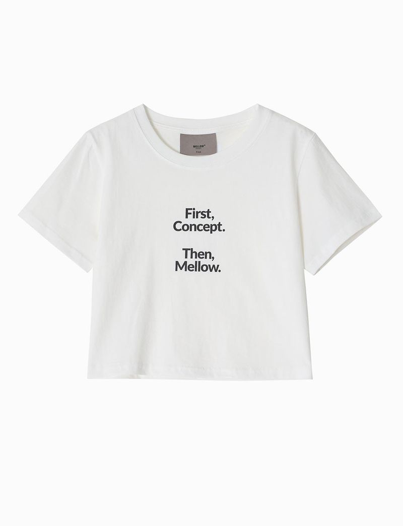 MCT W01 White concept Crop T-shirts
