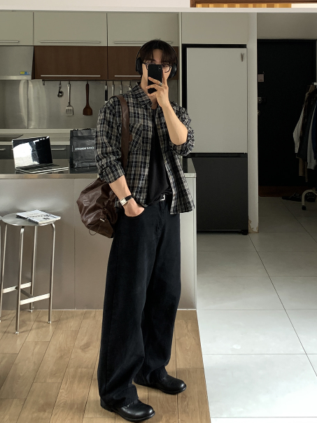 Lime Vintage Patch Pocket Check Shirt