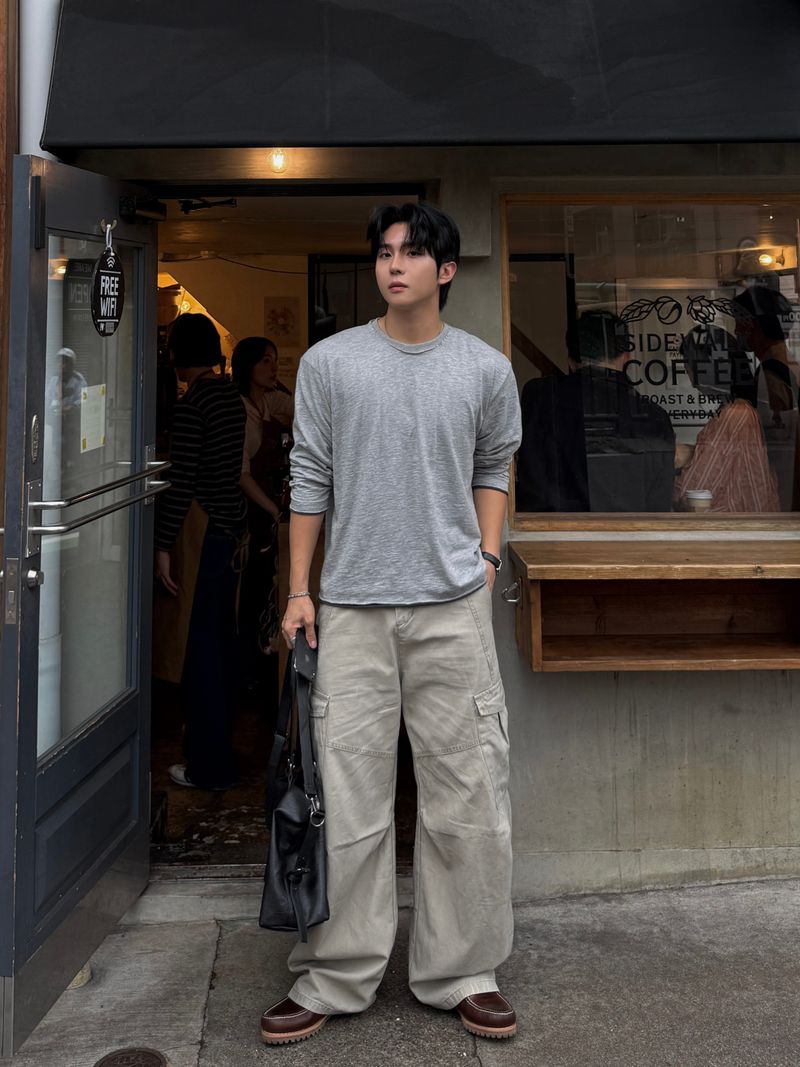 マティ スラブ カット ロングスリーブ Tシャツ