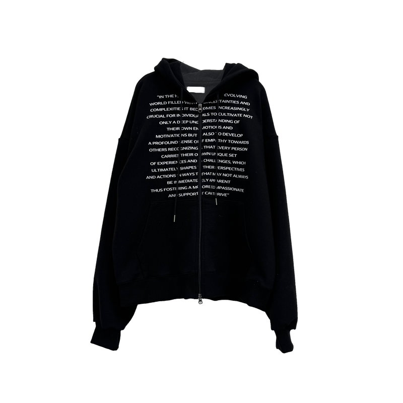 deeptech lettering hood zip-up