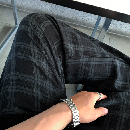 Kuiper Turkic Check Pattern Wide Fit Pants