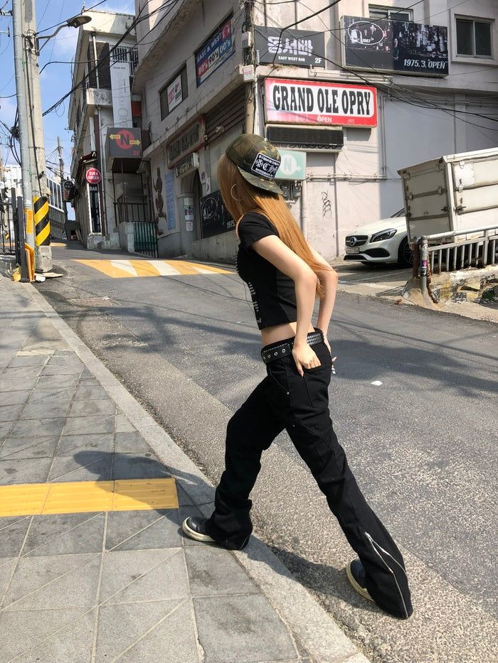 Cyber Black Zip Pants