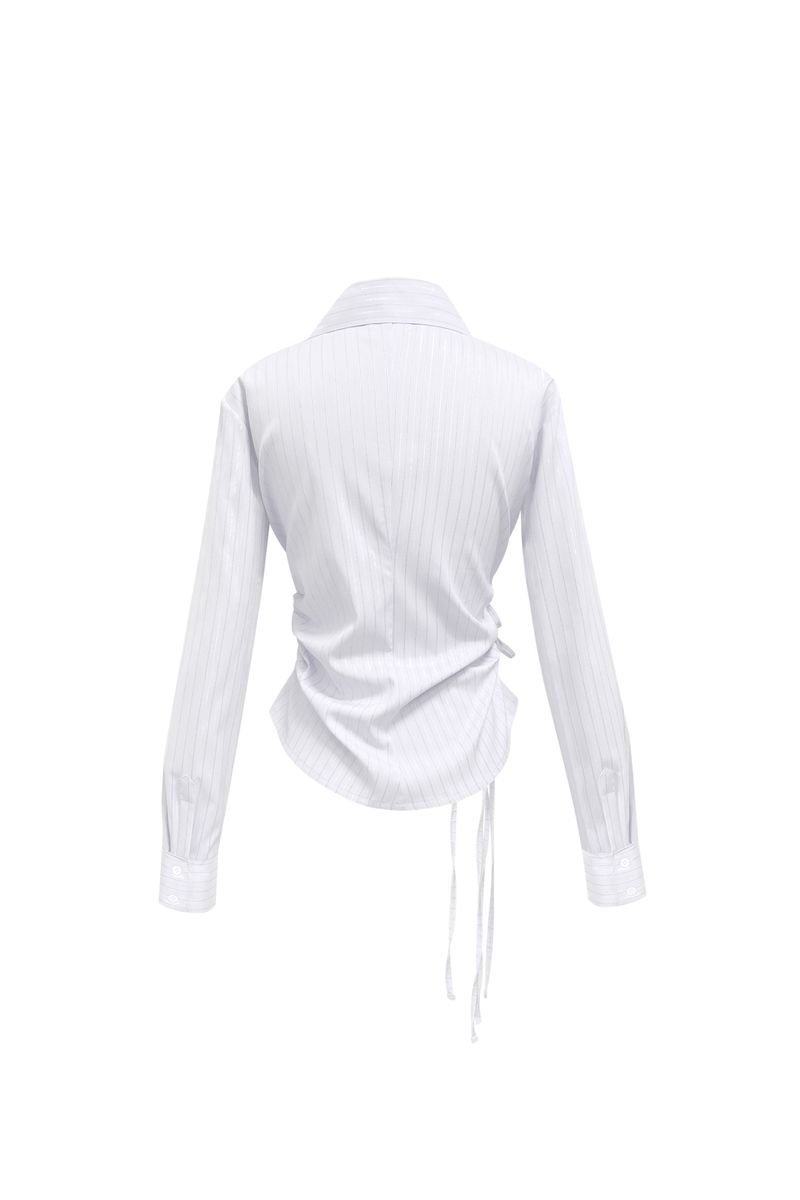 EVE STRIPE WRAP SHIRT / WHITE