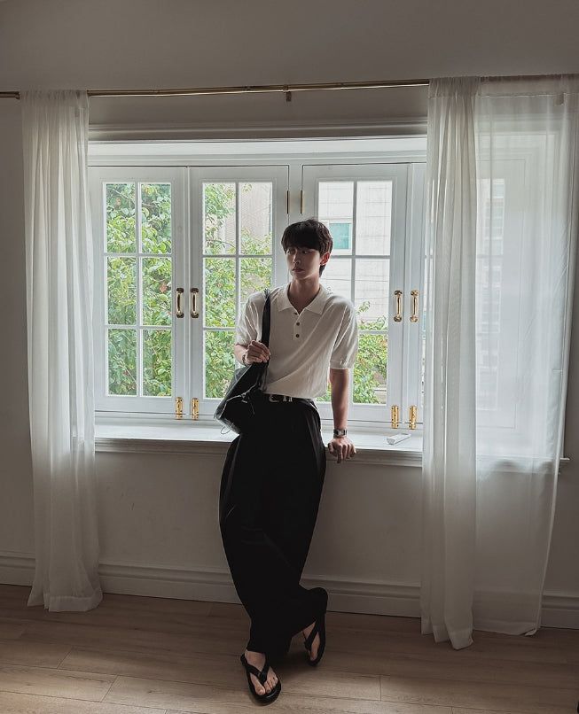 Summer Cooling Deep-Tuck Wide Slacks
