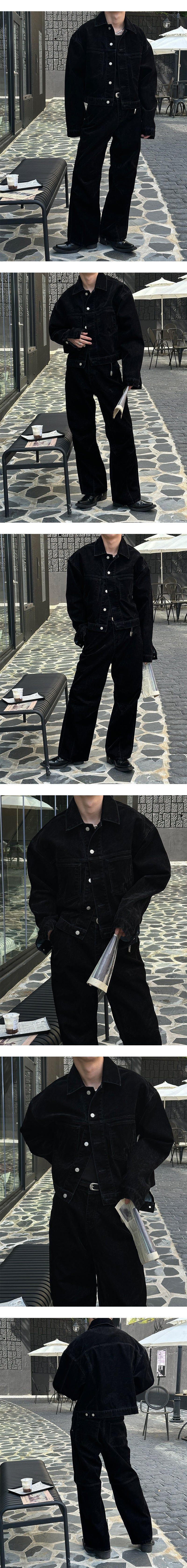[F/W] ベルベットデニムクロップジャケット(2color)