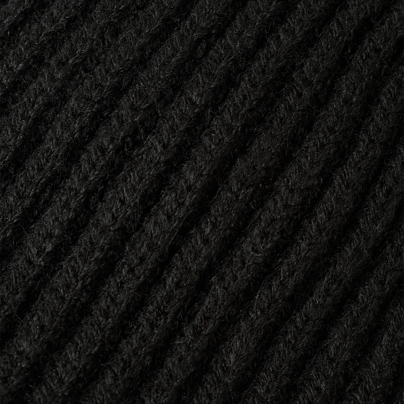 Contrast Stitch Earflap Knit Beanie - BLACK