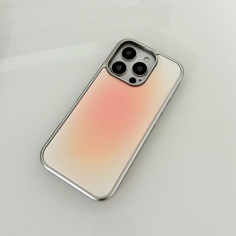 [MADE] silver blusted epoxy bumper case - peach pink