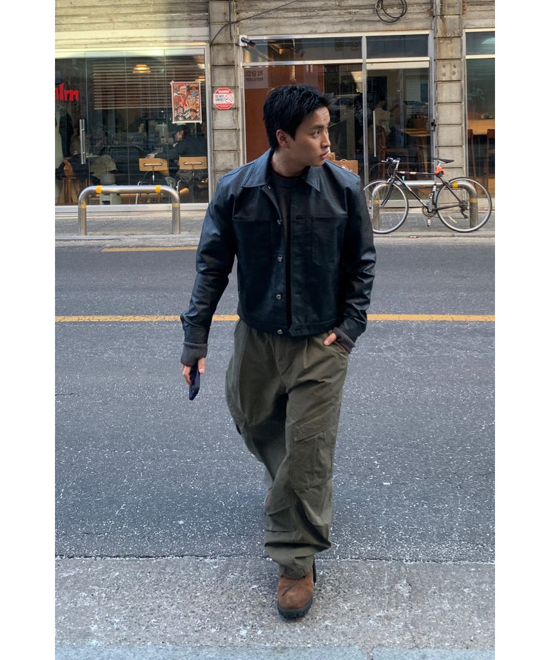 Coupei leather crop jacket