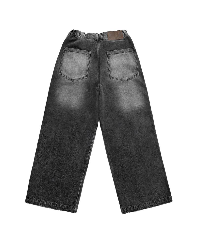 Long Zipper Denim Pants (Black)