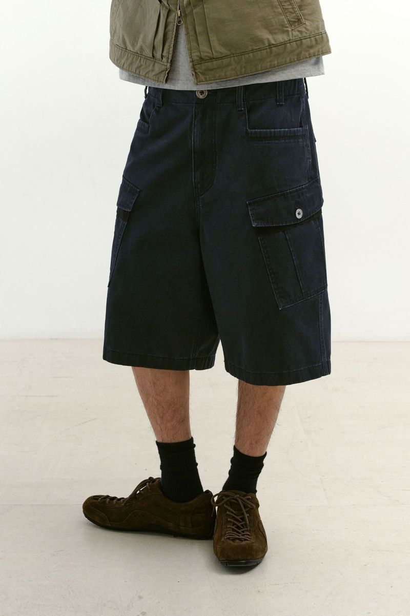 Monkey Pockets Cargo Shorts (Washed Navy)