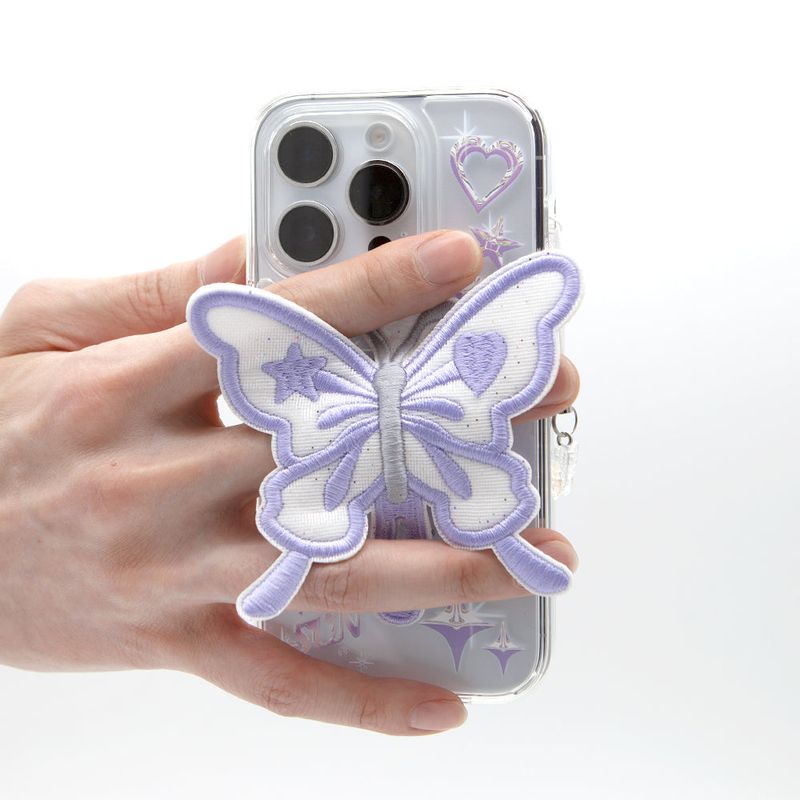 SUN CASE CLEAR PATCH BUTTERFLY PURPLE