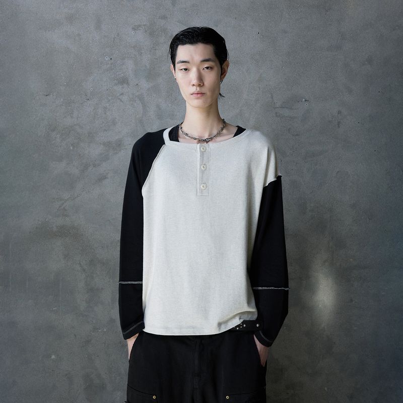 SLIP NECK BUTTON TOP