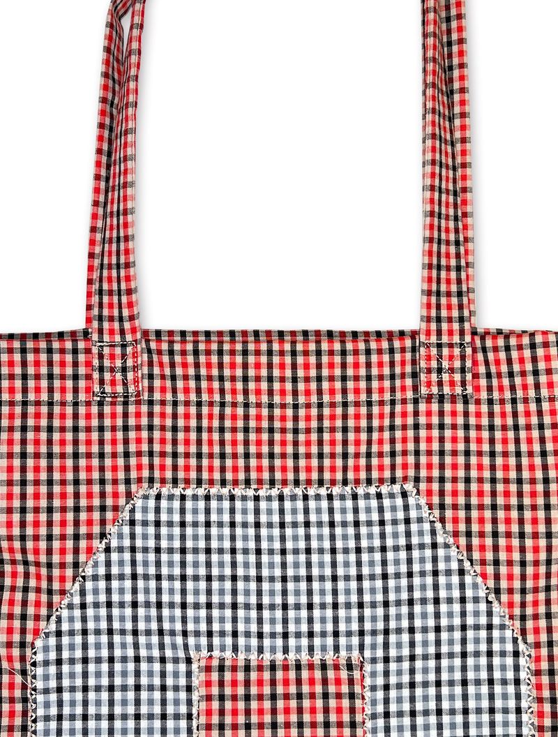 0 Applique Check Eco Bag / Red
