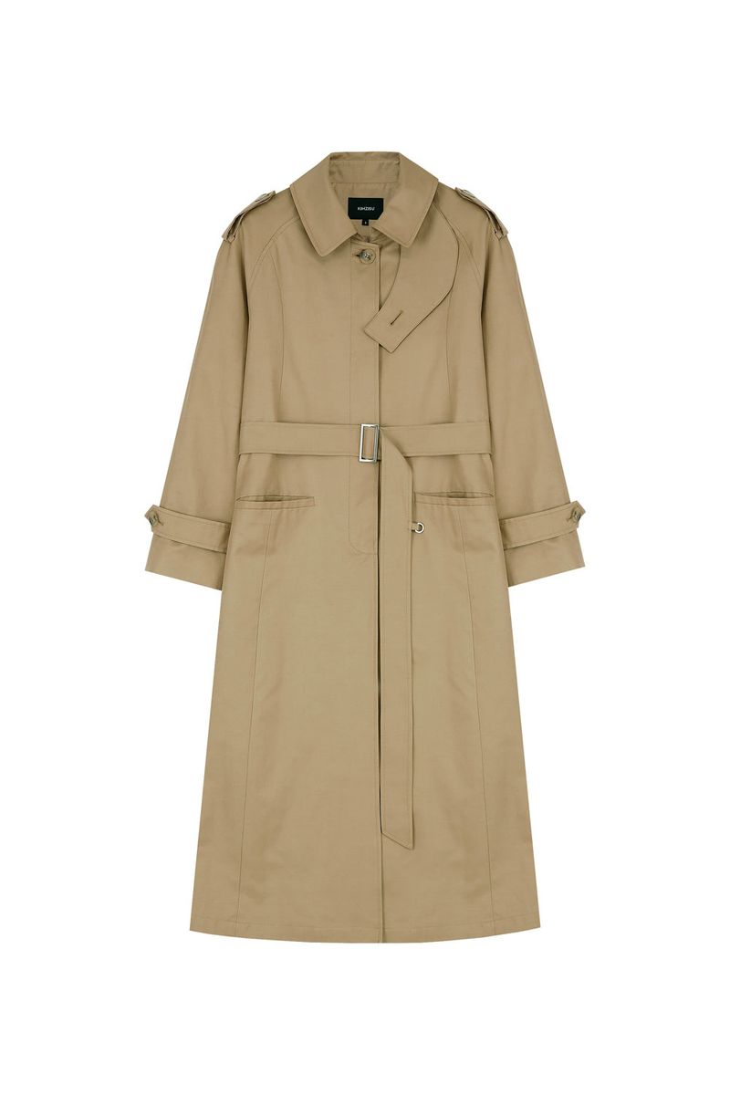 Throat Latch Trench Coat _ Beige
