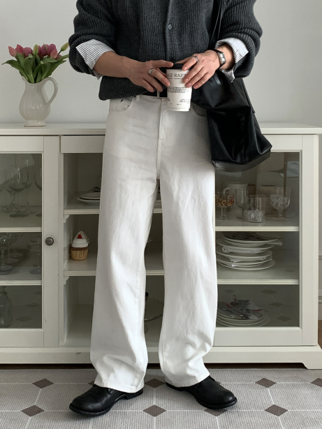 Pierre Back Banding Washed Wide Pants