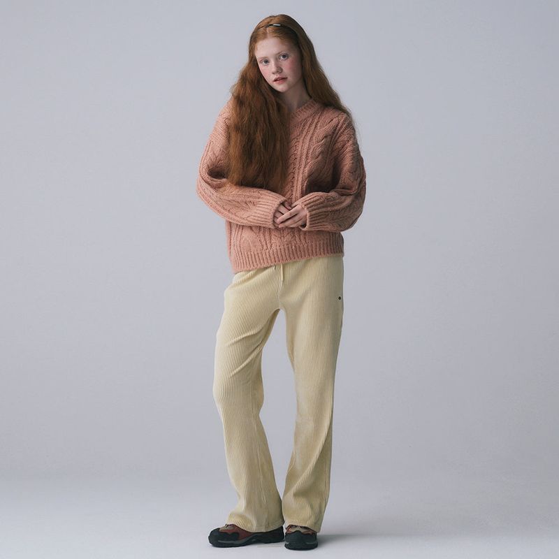 CORDUROY BANDING PANTS, YELLOW