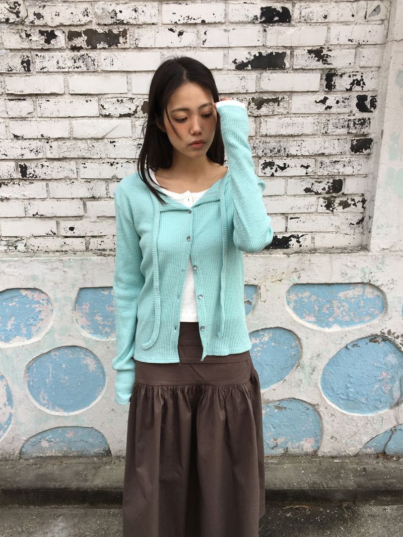 Ribbed Strap Cardigan (6color)