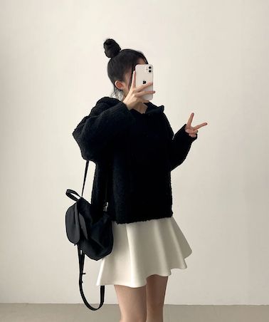Lorton Wool Pin Tuck Flared Miniskirt
