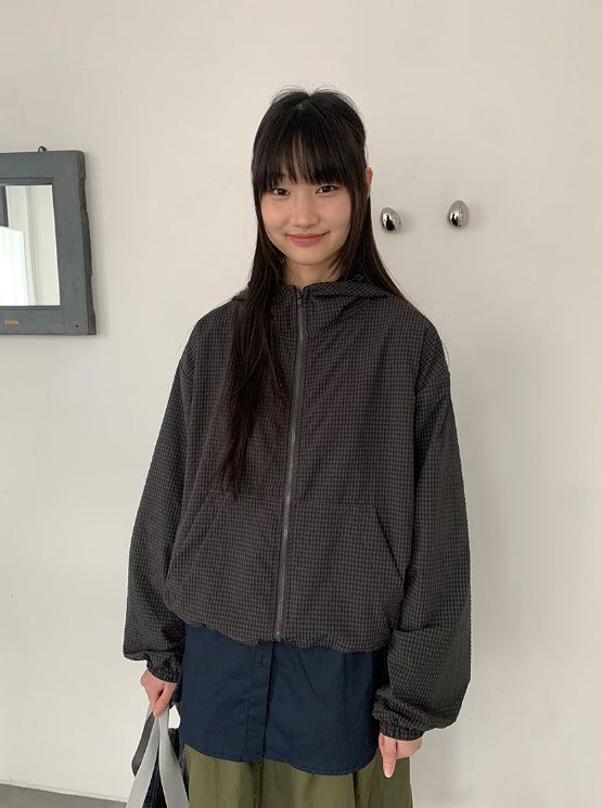 BAON（バオン）の「[unisex] Copat Check Hood Windbreaker Jumper（Jackets/Outerwear）」