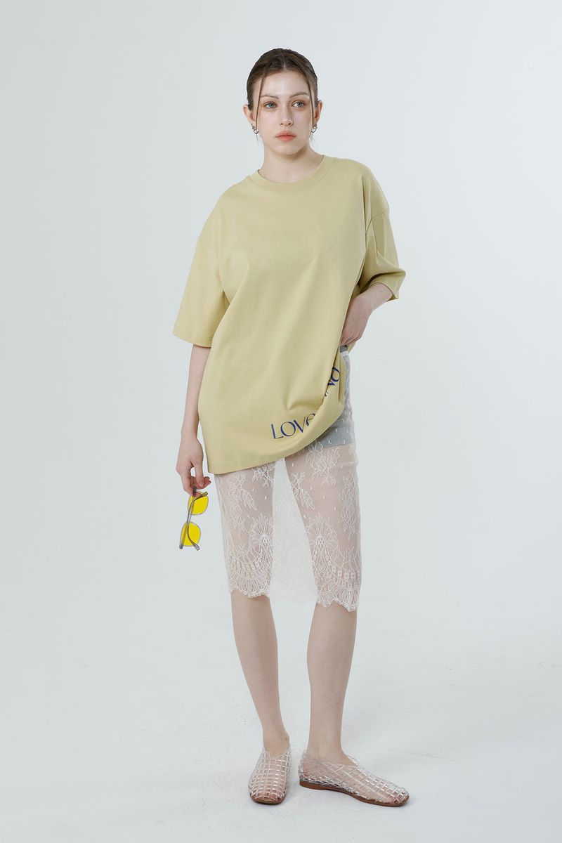 MULTI PRINTING T-SHIRT LIZE_MUSTARD