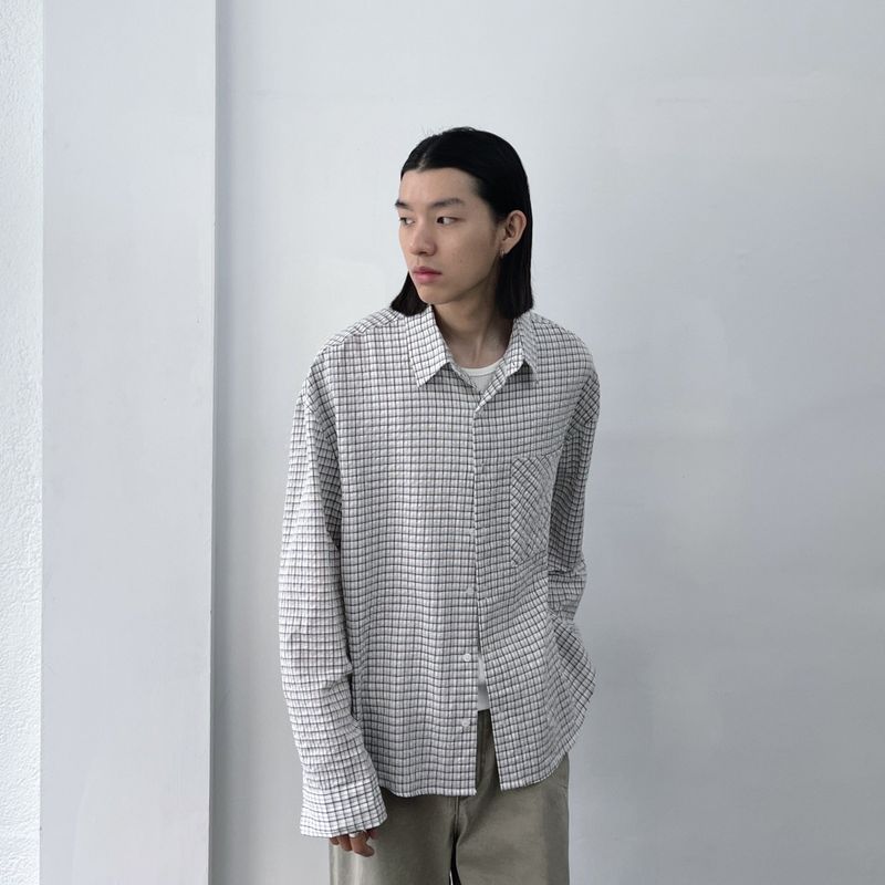 Diagonal Pocket Check Shirt