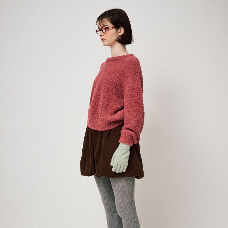 FLUFFY KNIT PULLOVER, MAUVEWOOD