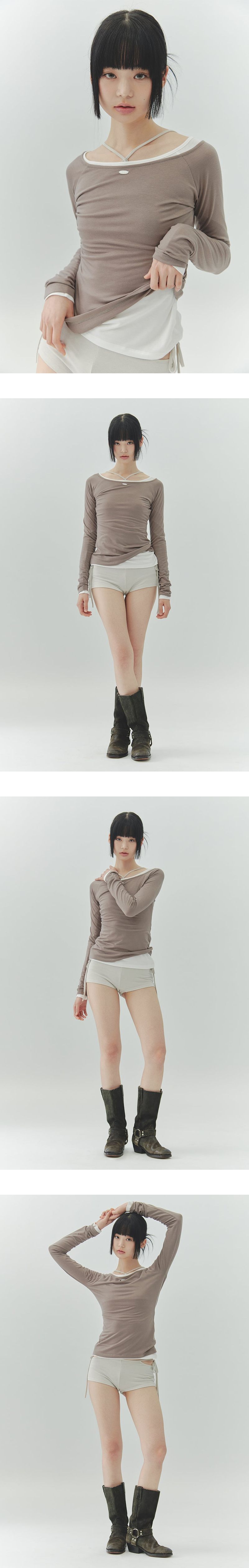 LOWER BOATNECK TOP cocoa