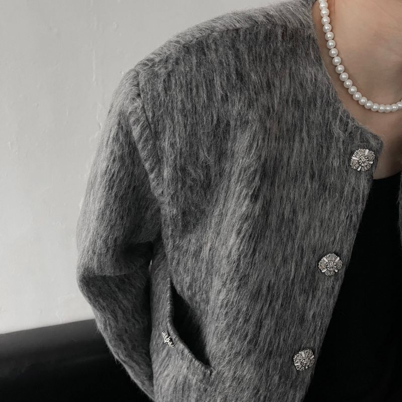 90's Jade Mohair Crop Jacket (2 colors)