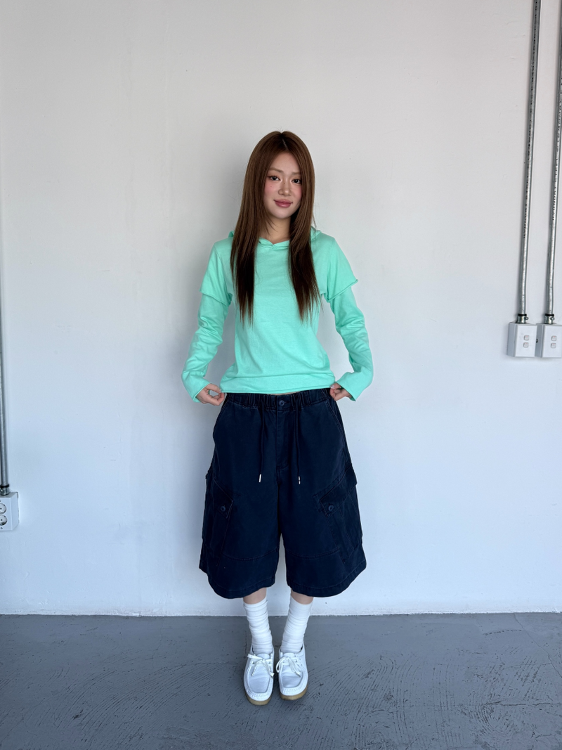 cut out layered hood T