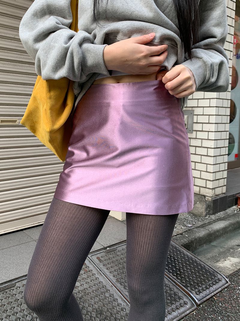 SATIN PEARL MINI SKIRT (3C)