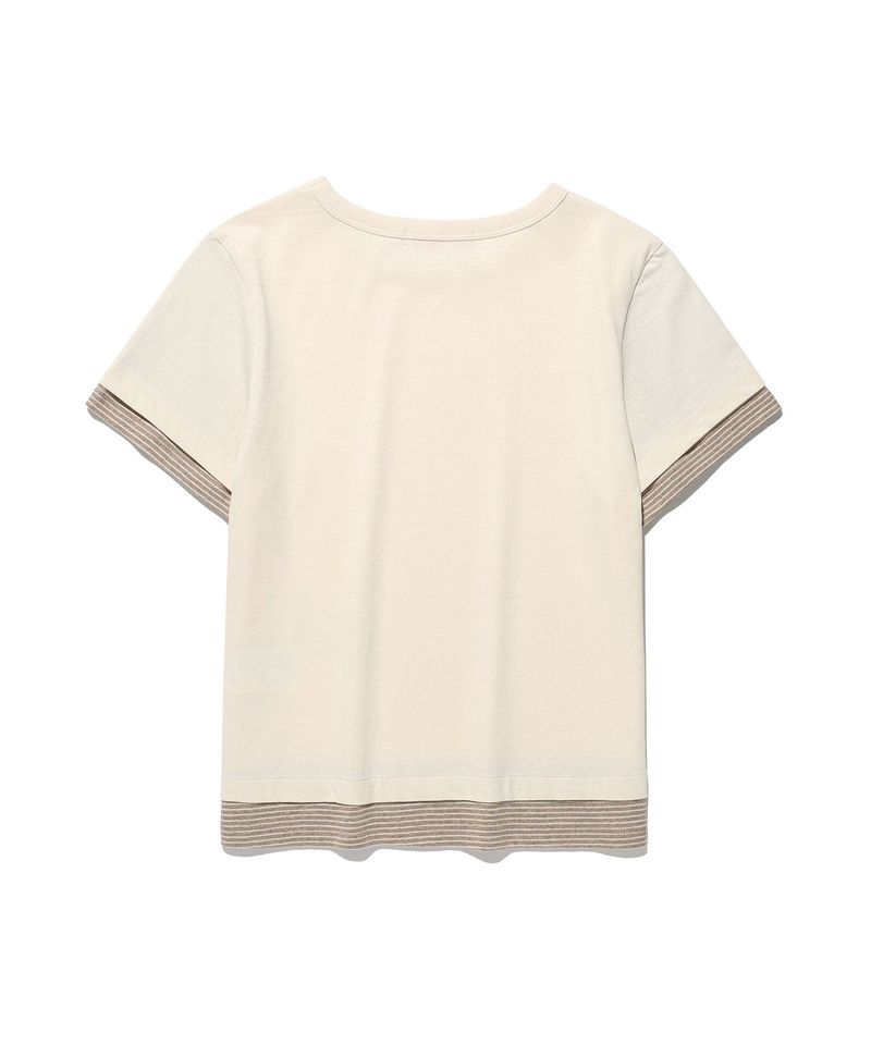 Muse Stripe Layered Tee Cream (KIB6MFT520A)