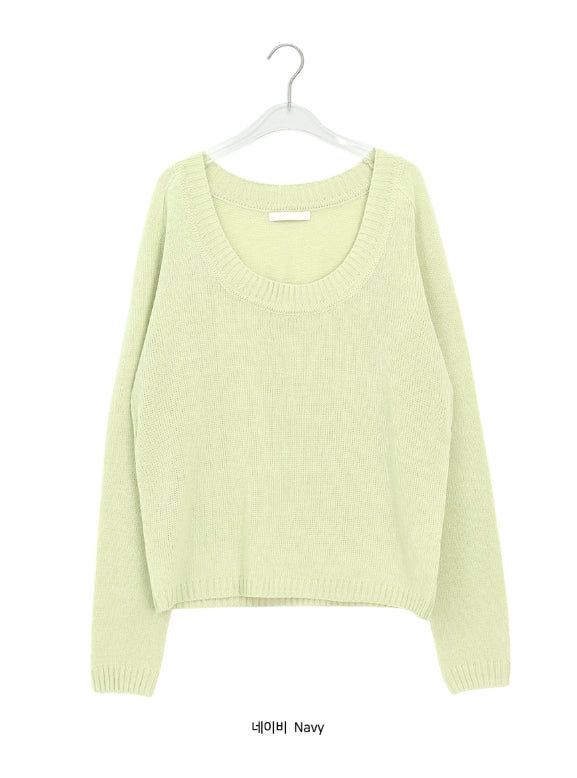 Pabor Deep U-Neck Loose-Fit Knit
