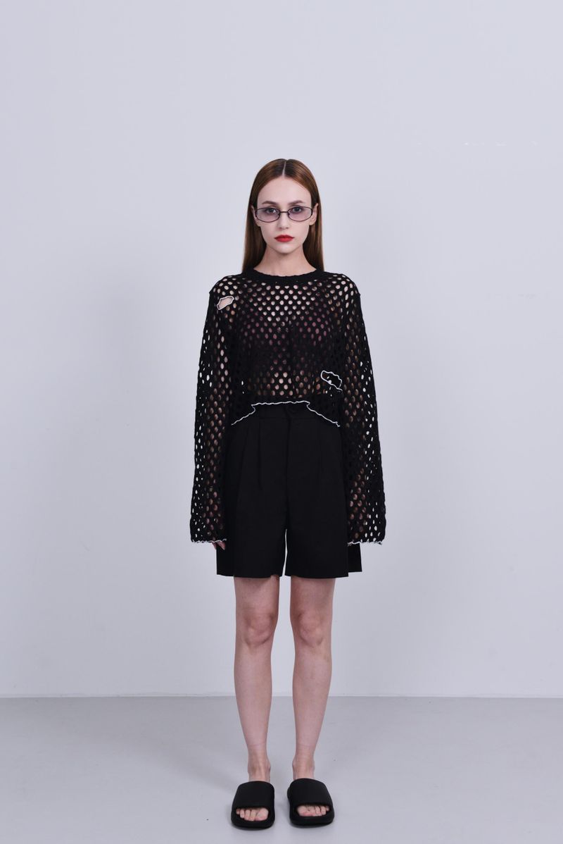 cut out net longsleeve