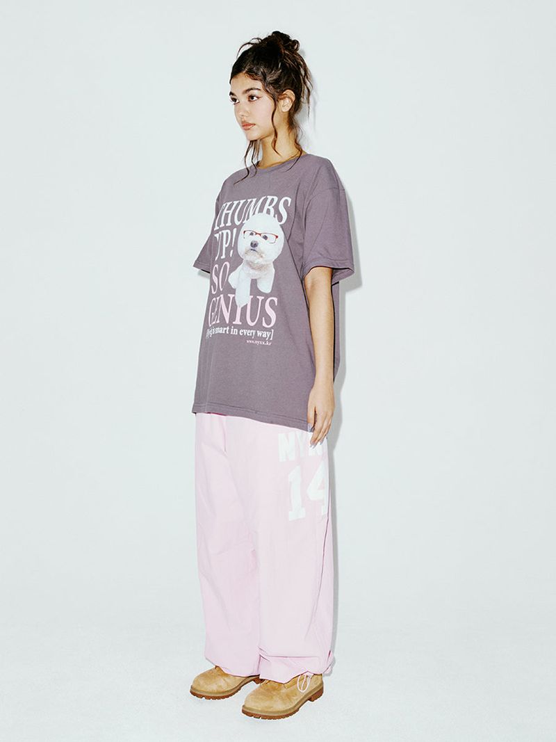GENIUS PUPPY TEE CHARCOAL
