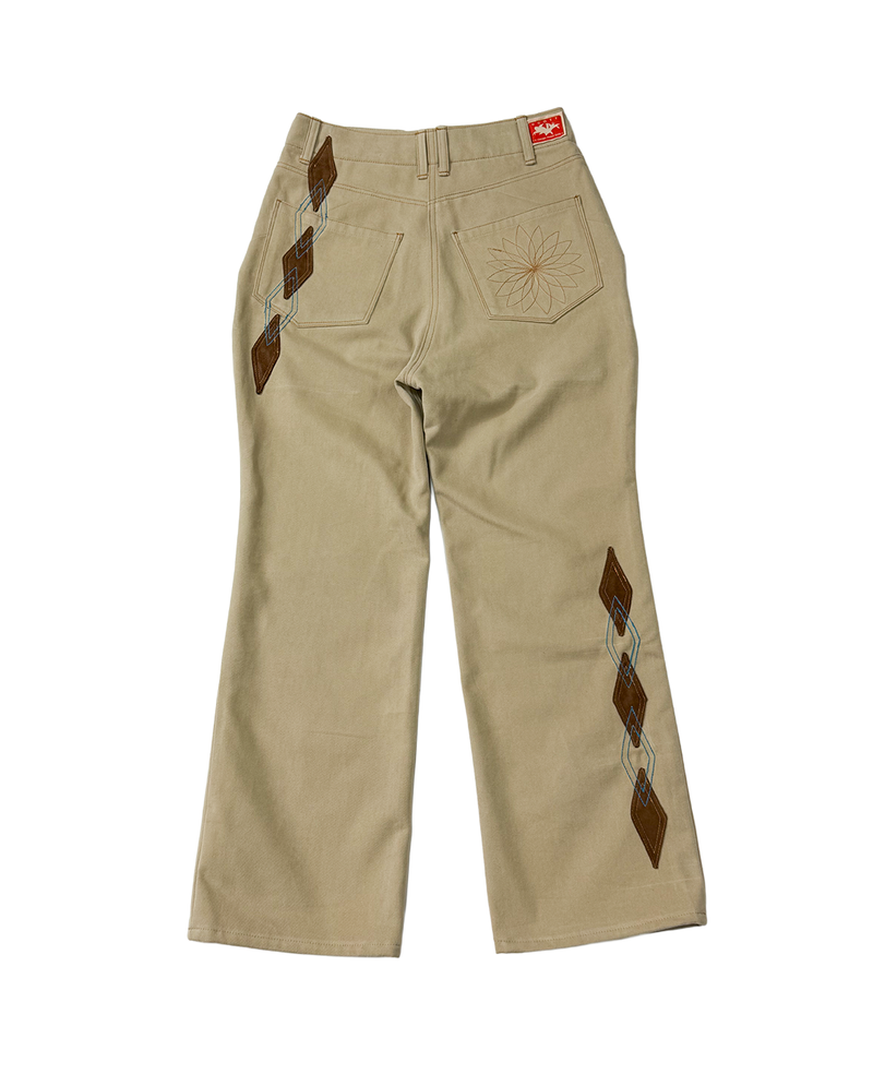 [Hand-Made「006」] Argyle Patch Pants_Beige&Brown