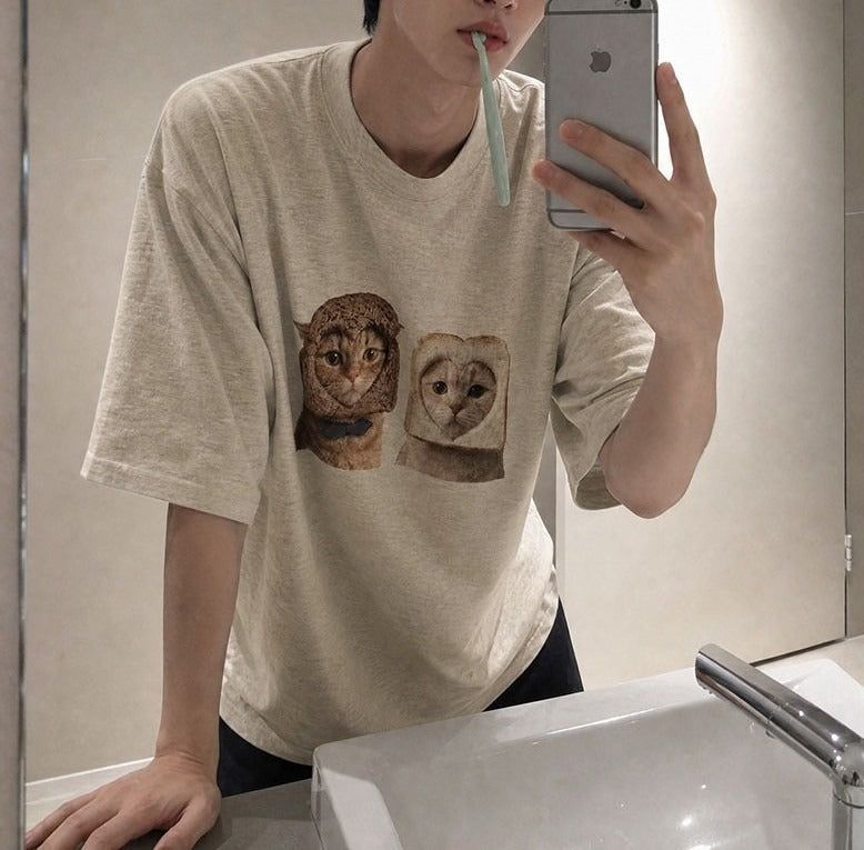 [A-T0141] ブレッドキャット半袖Tシャツ