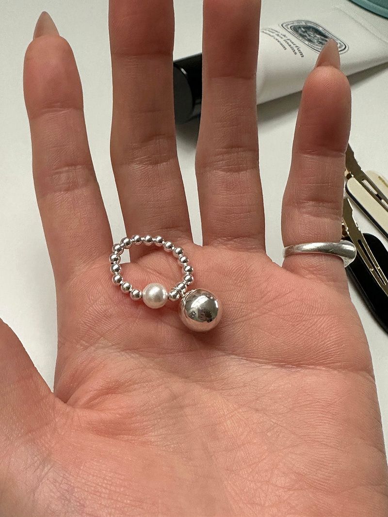 [925silver] Big ball ring