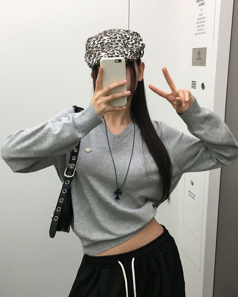 Caramel Color V-Neck Knit