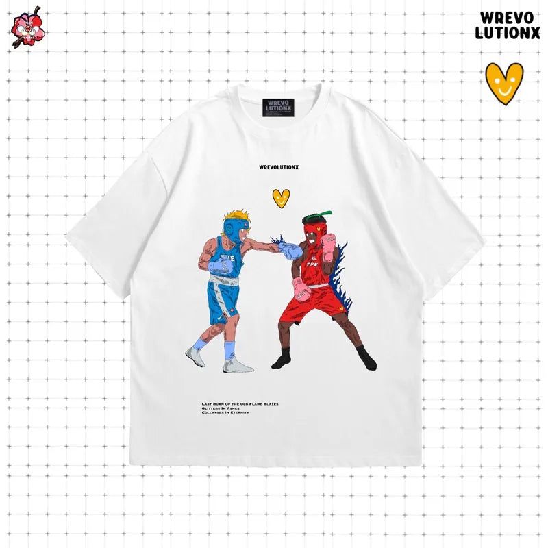 WREVOLUTIONX by WooLeeX（レボリューションエックス バイ ウーリーエックス）の「"See You in Paris" Boxing 03 Game White T-Shirt（Tops）」