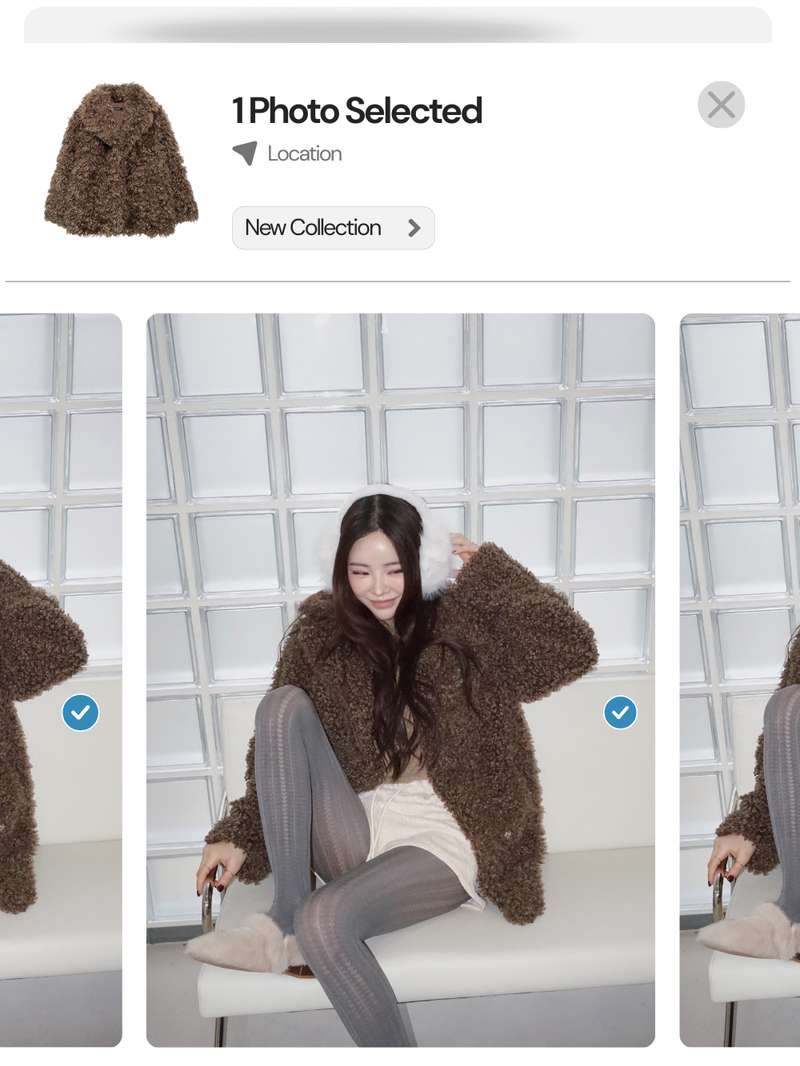 Dark Brown Poodle Fur Jacket