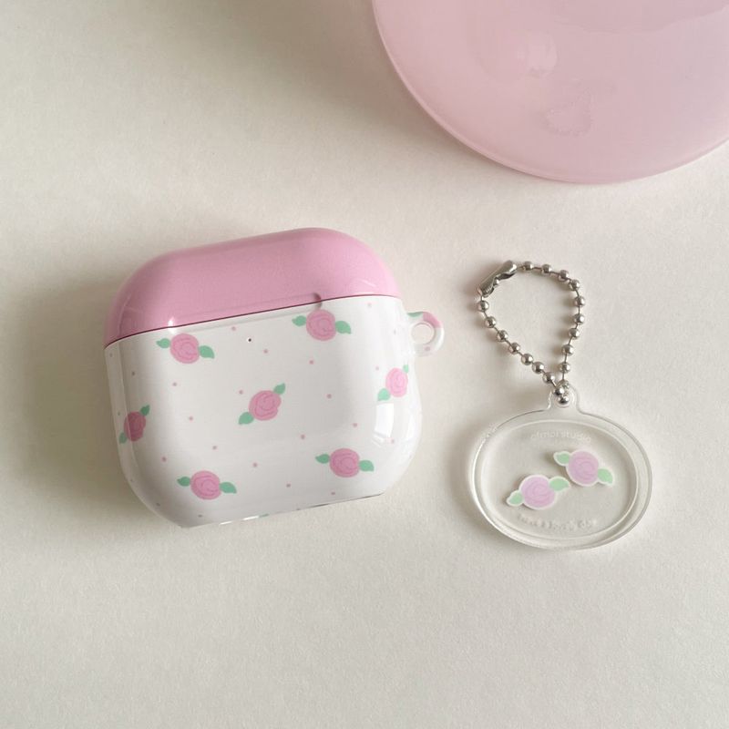 moni rose glossy hard airpods case