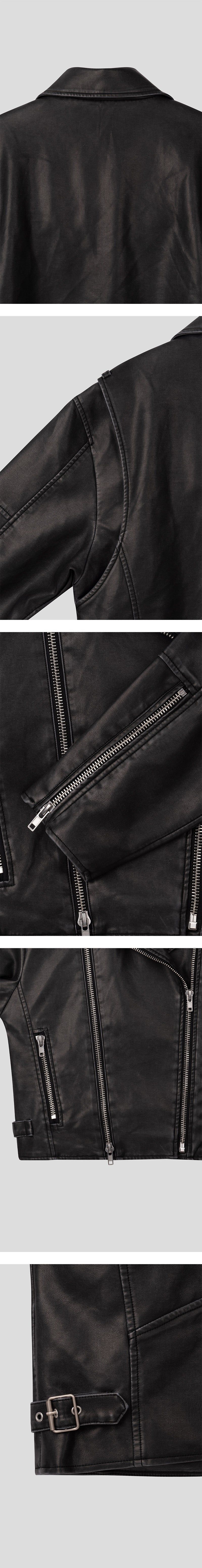 [F/W] Washed crop rider jacket