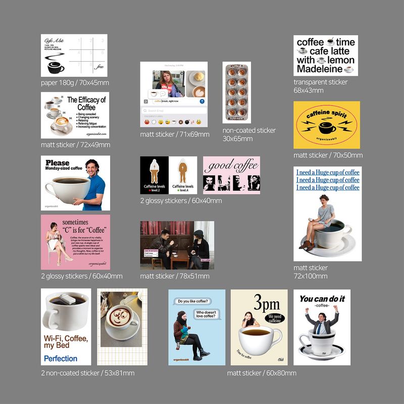 oab coffee pack / scrap sticker set