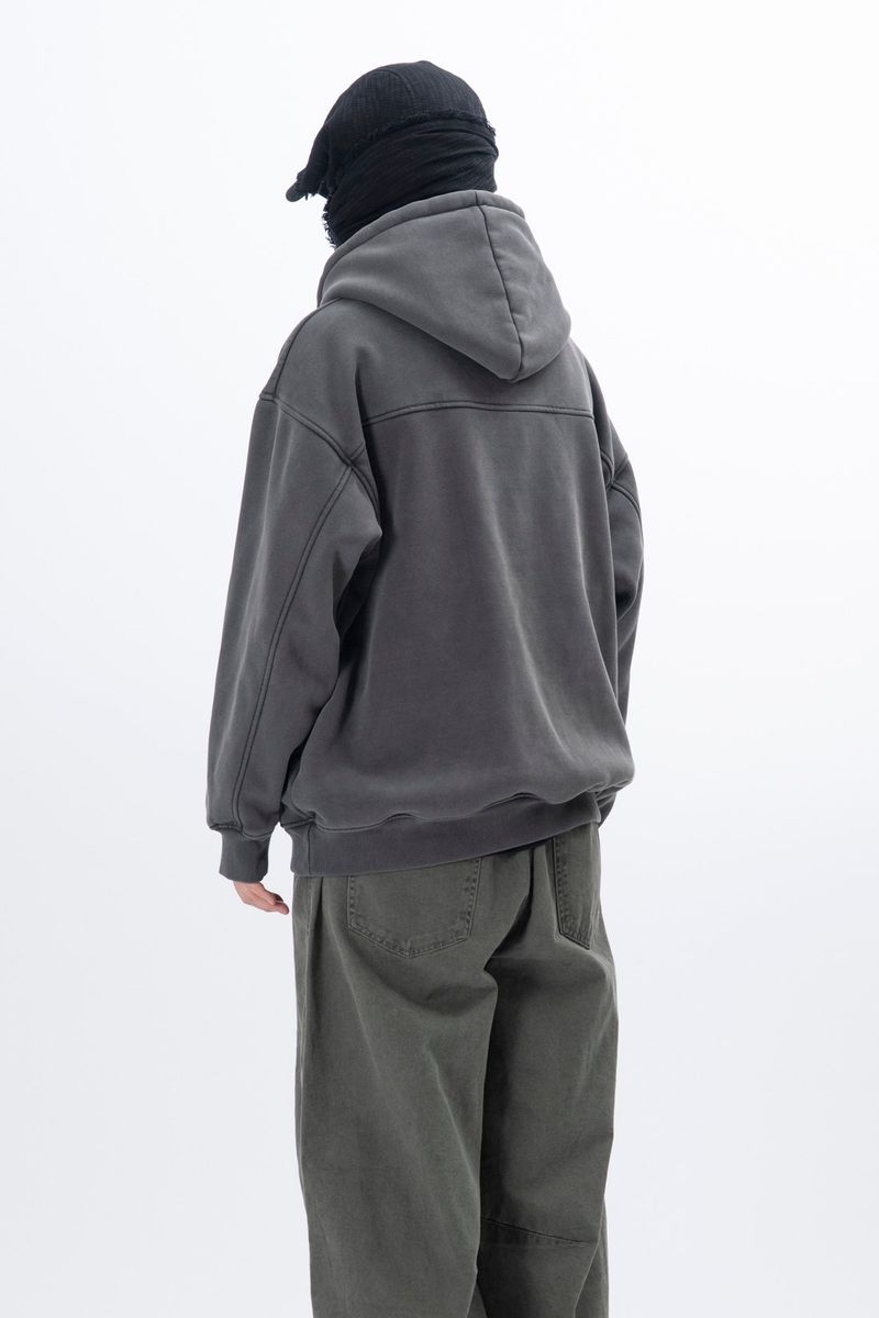 Eyelet Fleece Hooded Zip Up