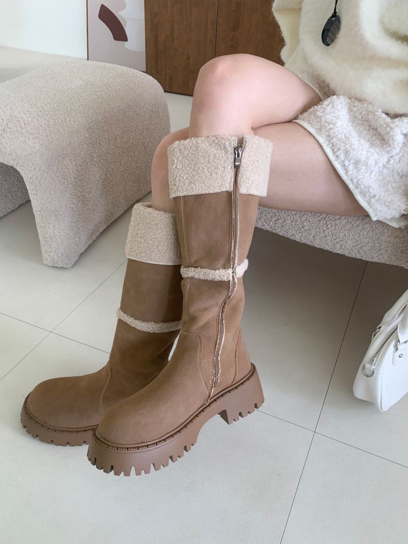 Muffin Roll Suede Dumble Ugg Long Boots (2 colors)