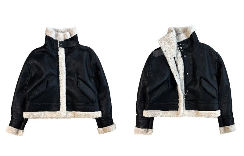 SALE! Adele Dumble Leather Color Scheme Long Sleeve Mustang (Black)